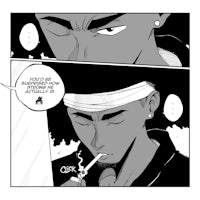 a comic with a man smoking a cigarette